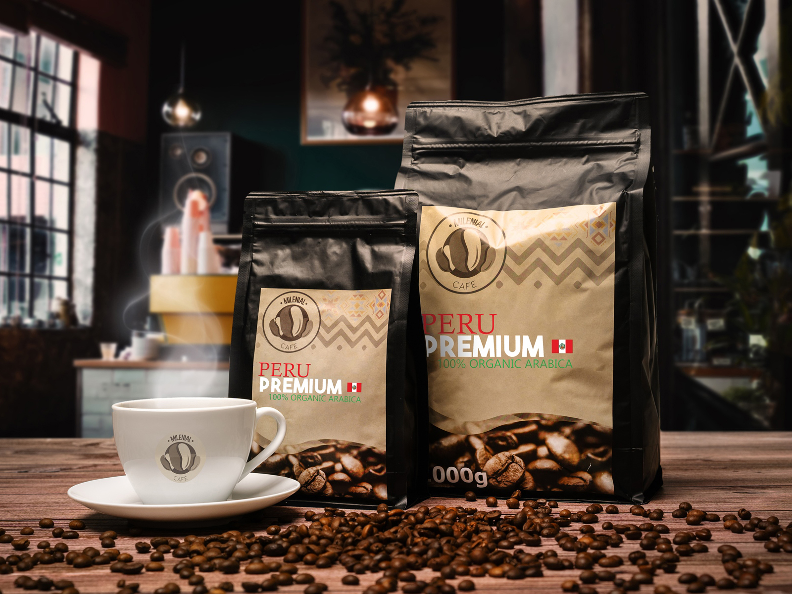 Peru Organic - čerstvě pražená 100% zrnková káva Arabica Milenial Café Hmotnosť: 200g