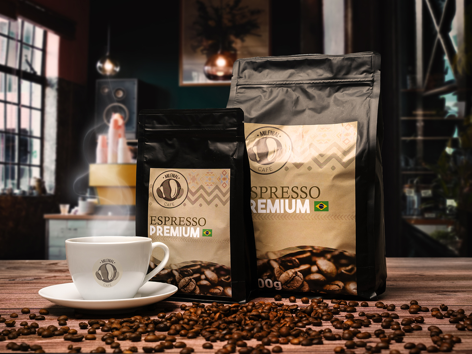 Milenial Cafe Espresso Premium - čerstvo pražená zrnková káva Hmotnosť: 200g