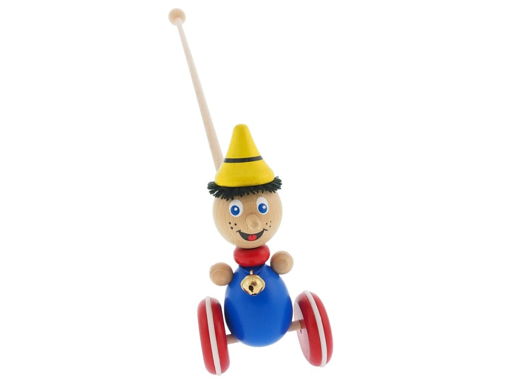 Drevená hračka na tlačenie – Pinochio