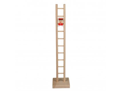 Drevený otočný rebrík s klaunom červený