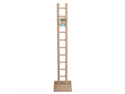 Drevený otočný rebrík s modrým klaunom