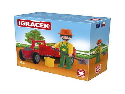 IGRÁČEK Záhradník s traktorom a doplnkami