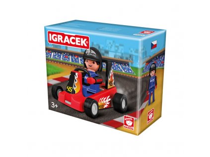 IGRÁČEK Pretekár s motokárou červená