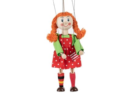 Copaté dievča 20 cm, drevená marioneta