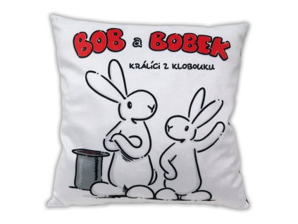 Mäkučký detský vankúš 30 x 30 cm – Bob a Bobek, biely