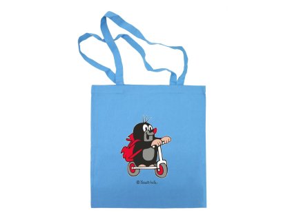 modrá plátenná taška Krtko kolobežka