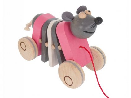 Drevená hračka klapací myška