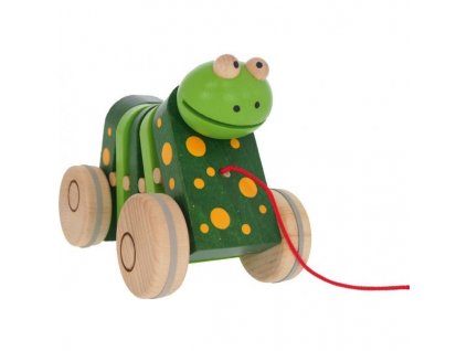 Drevená hračka klapacia žabka