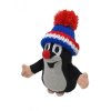 Krtko 10 cm prstová maňuška, čiapka modrá-trikolór