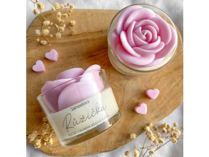 Svíčka ve skle JAHODOVÁ RŮŽE