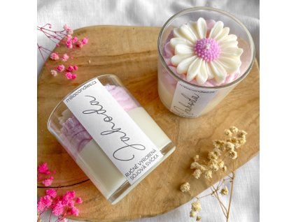 Šlehaná svíčka ve skle JAHODA