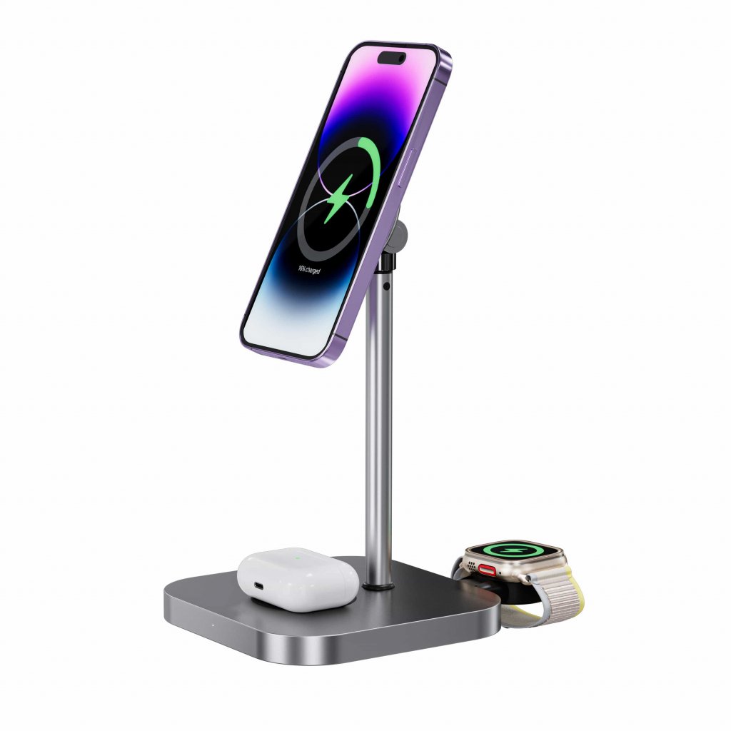 invzi magsafe wireless charger invzi magfree 3 in 1 magsafe charger apple mfi certified for iphone 14 airpods apple watch and ipad 53149119381732