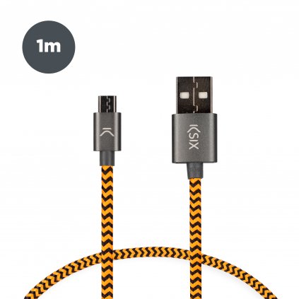 Ksix nabíjací a dátový kábel USB na Micro USB, textilný