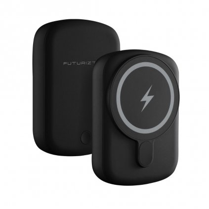 Pixy Go® Magsafe, Qi powerbanka 10 000mAh, čierna  + kábel USB-C na USB-C + magnetický krúžok pre Android