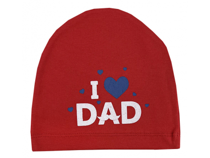 Detská čiapka I love Dad, červený, 0 6m.