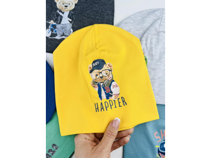 Čiapka pre bábätká- Macko, žltá 9-18m.