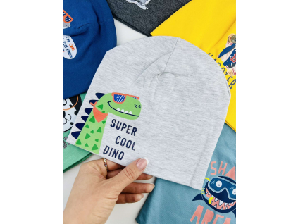 Čiapka pre bábätká- Cool Dino, sivá 9-18m.