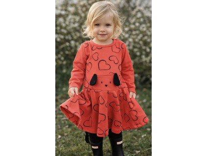 Dievčenské šaty- Psíček, lososové