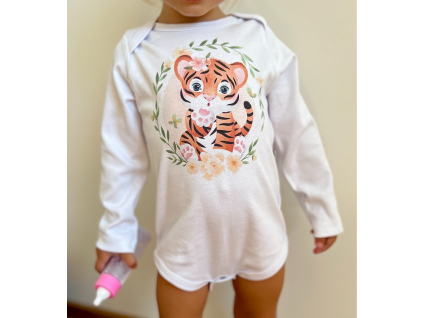 Detské body na dlhý rukáv- Roztomilý tiger
