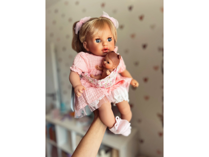 Realistická španielska bábika- Lena s malou bábikou, 40cm