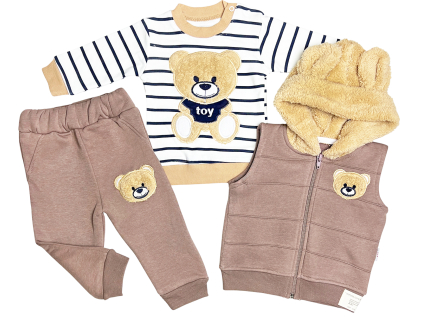 3dielny detský set - TEDDY, hnedý