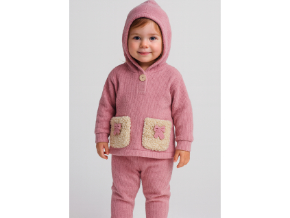 Dievčenský 2dielny komplet s vreckami-Fialovo-ru