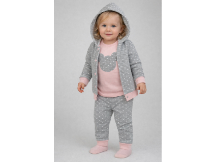 3dielny dievčenský set pre bábätká-Elci Mouse, pudrový