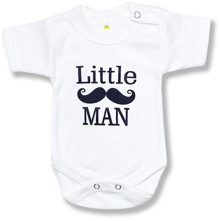 E-shop BABY´S WEAR Detské body, krátky rukáv- Little Man, biele veľkosť: 74 (6-9m)