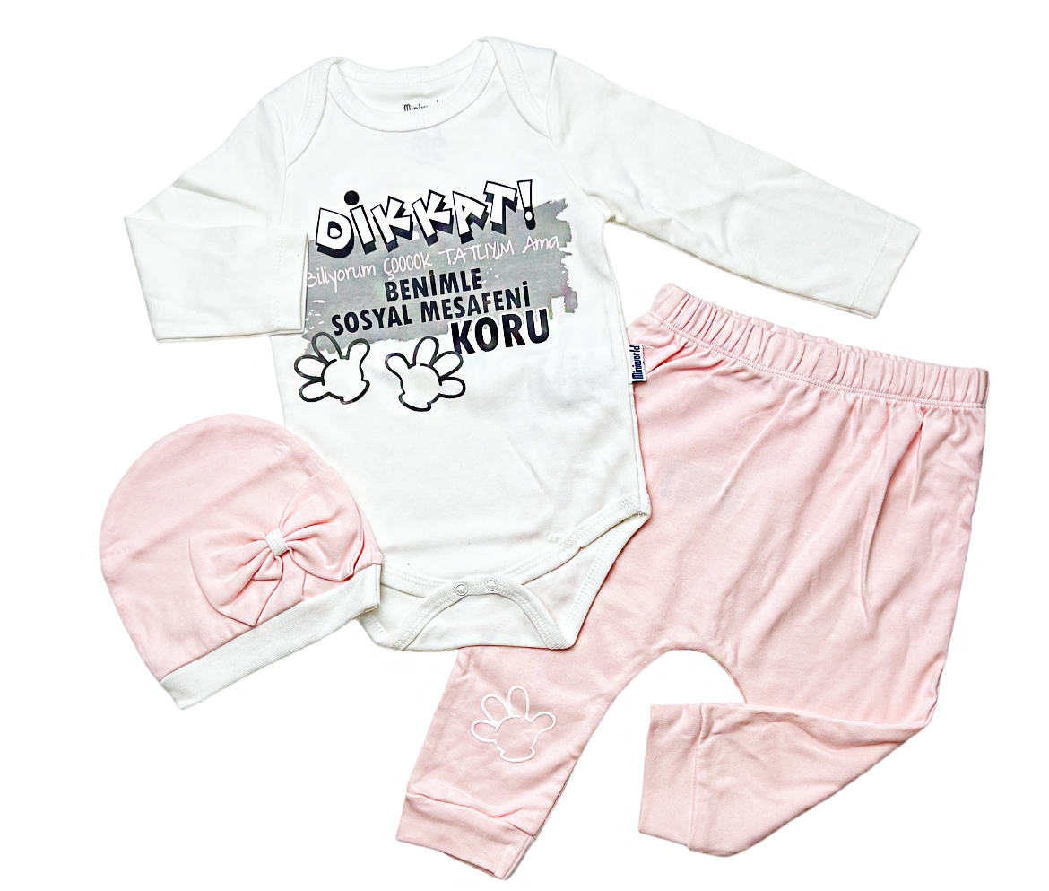 Miniworld 3dielny kojenecký set - HAPPY veľkosť: 68-74