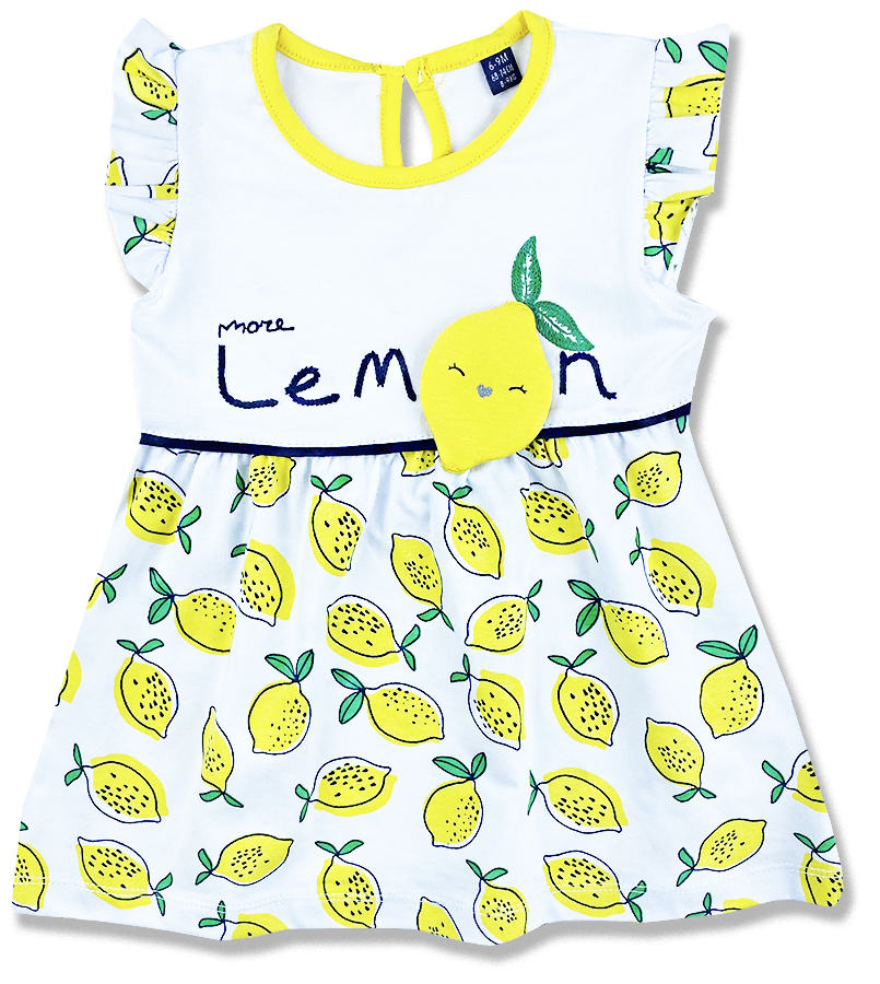 Miniworld Letné šaty pre bábätká - Lemon veľkosť: 86 (12-18m)