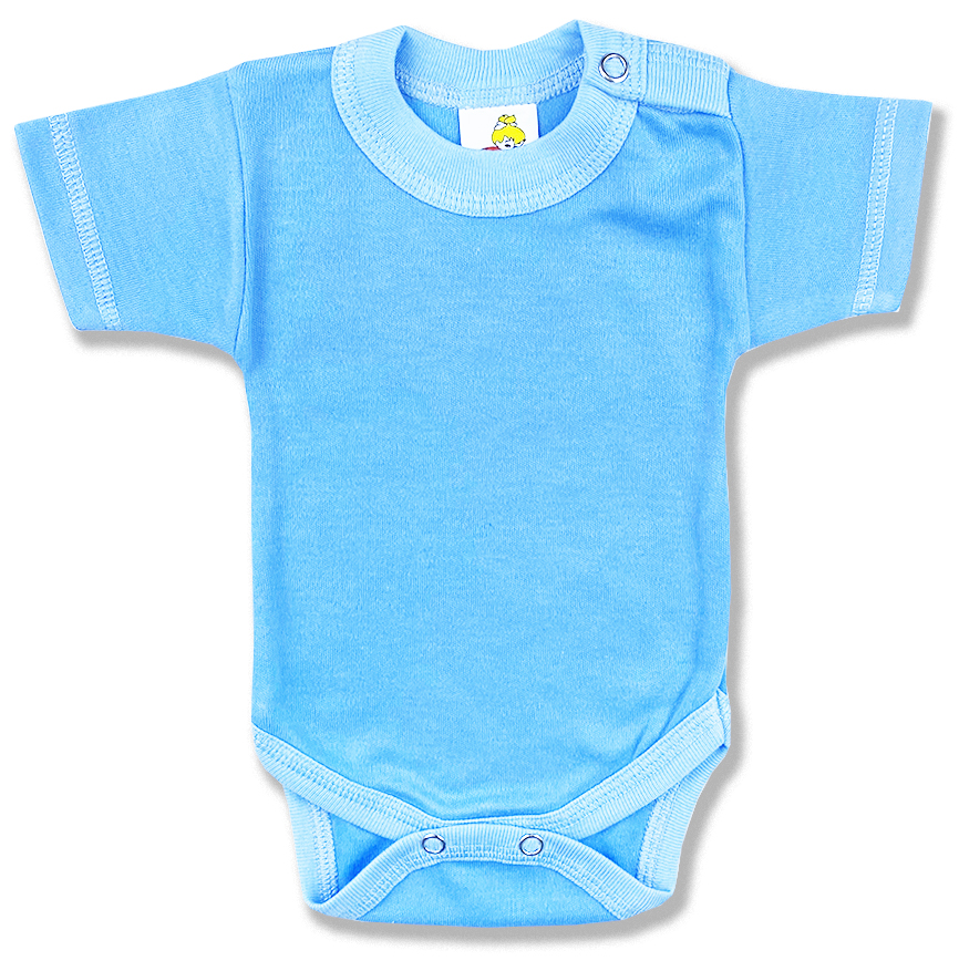 E-shop BABY´S WEAR Detské body, krátky rukáv - Jednofarebné modré veľkosť: 56 (0-2m)