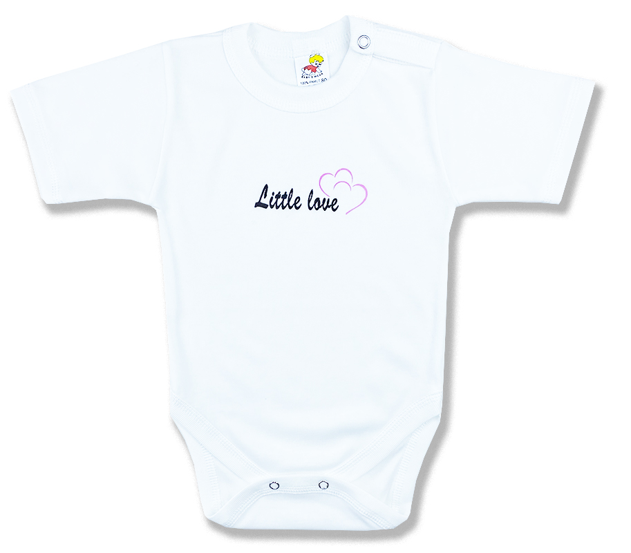 E-shop BABY´S WEAR Detské body - Little love, ružové veľkosť: 56 (0-2m)