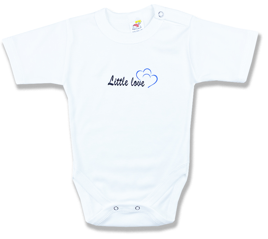 BABY´S WEAR Detské body - Little love, modré veľkosť: 80 (9-12m)