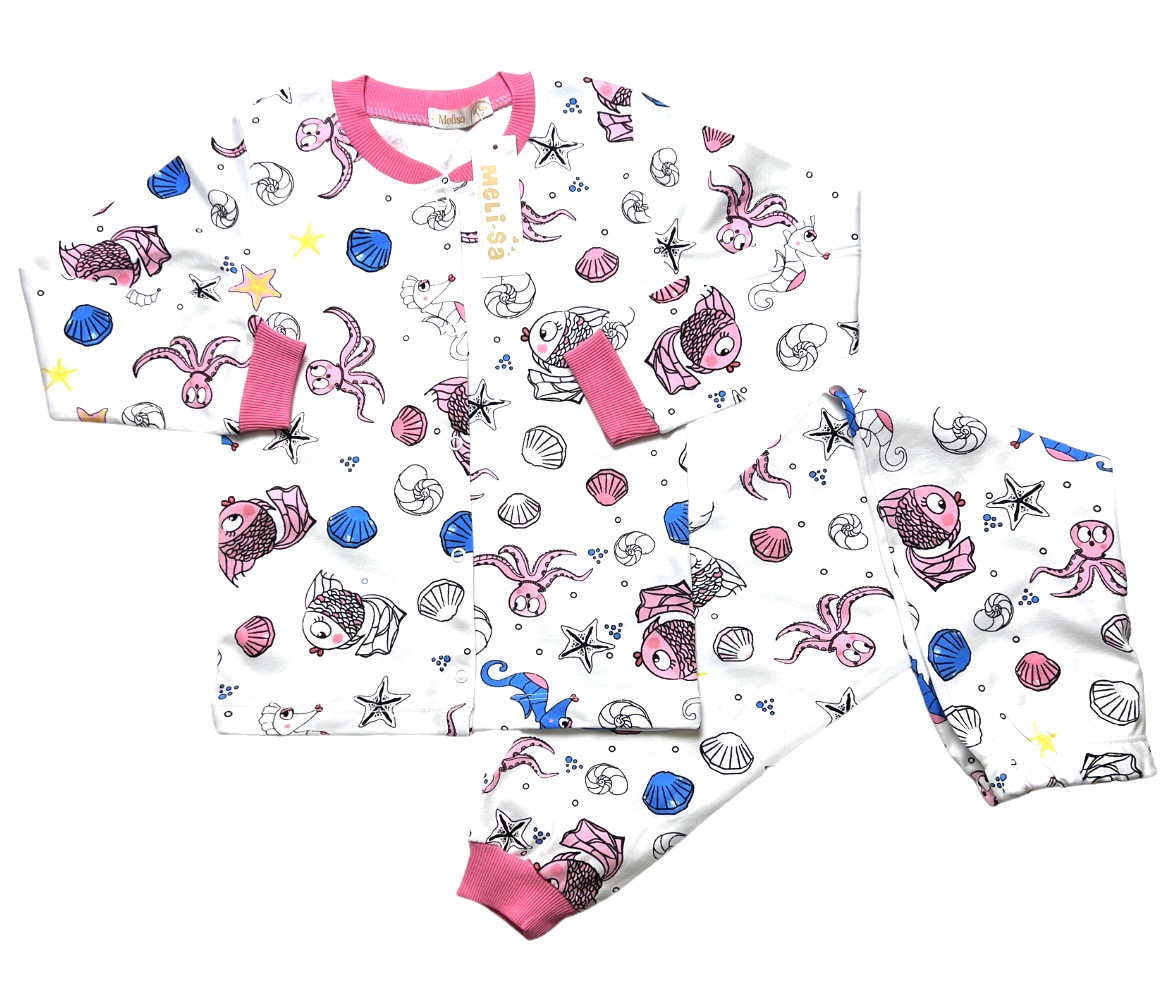E-shop Melisa Bebe Detské dievčenské pyžamo - Podmorský svet veľkosť: 116 (6rokov)