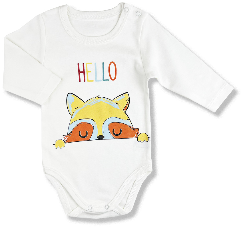 LULLABY Detské body - Hello Líška veľkosť: 68 (4-6m)