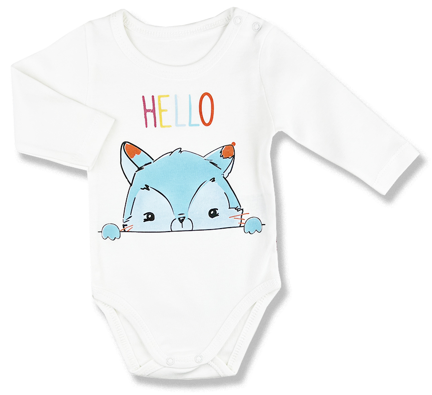 LULLABY Detské body - Hello Mačička veľkosť: 80 (9-12m)