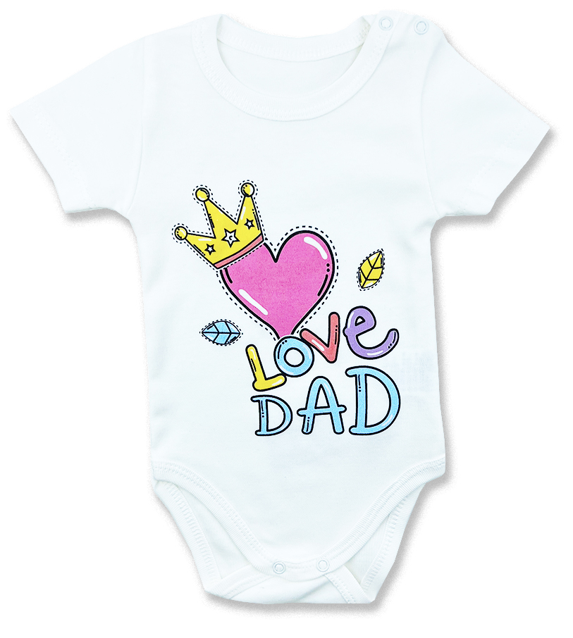 LULLABY Detské body, krátky rukáv - Love Dad veľkosť: 80 (9-12m)