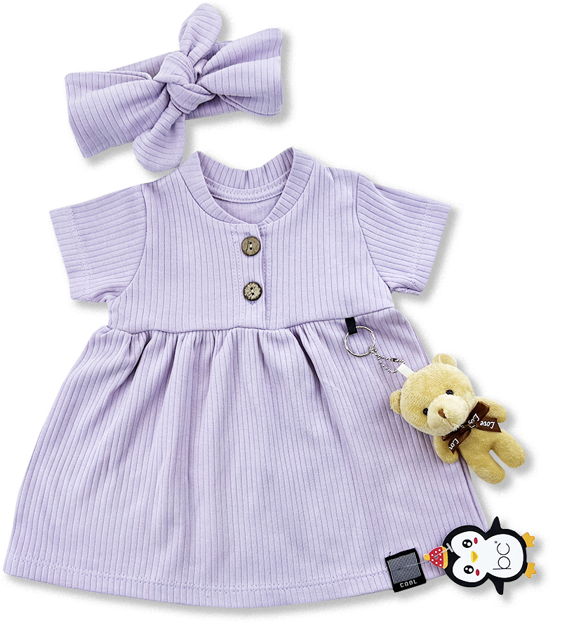 Baby Cool Dievčenské letné šaty- Plyšový macko, bledofialové veľkosť: 6 mesiac