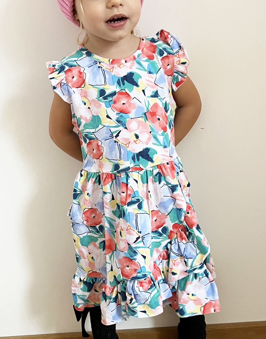 E-shop Miniworld Dievčenské letné šaty- Kvetinky veľkosť: 116 (6rokov)