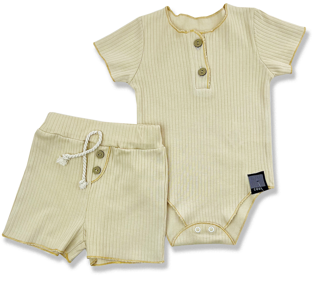 E-shop Baby Cool 2dielny letný set pre bábätká- Minimal, béžové veľkosť: 62 (2-4m)