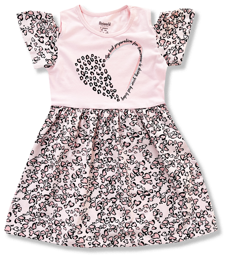 E-shop Miniworld Dievčenské letné šaty- Srdiečka veľkosť: 116 (6rokov)