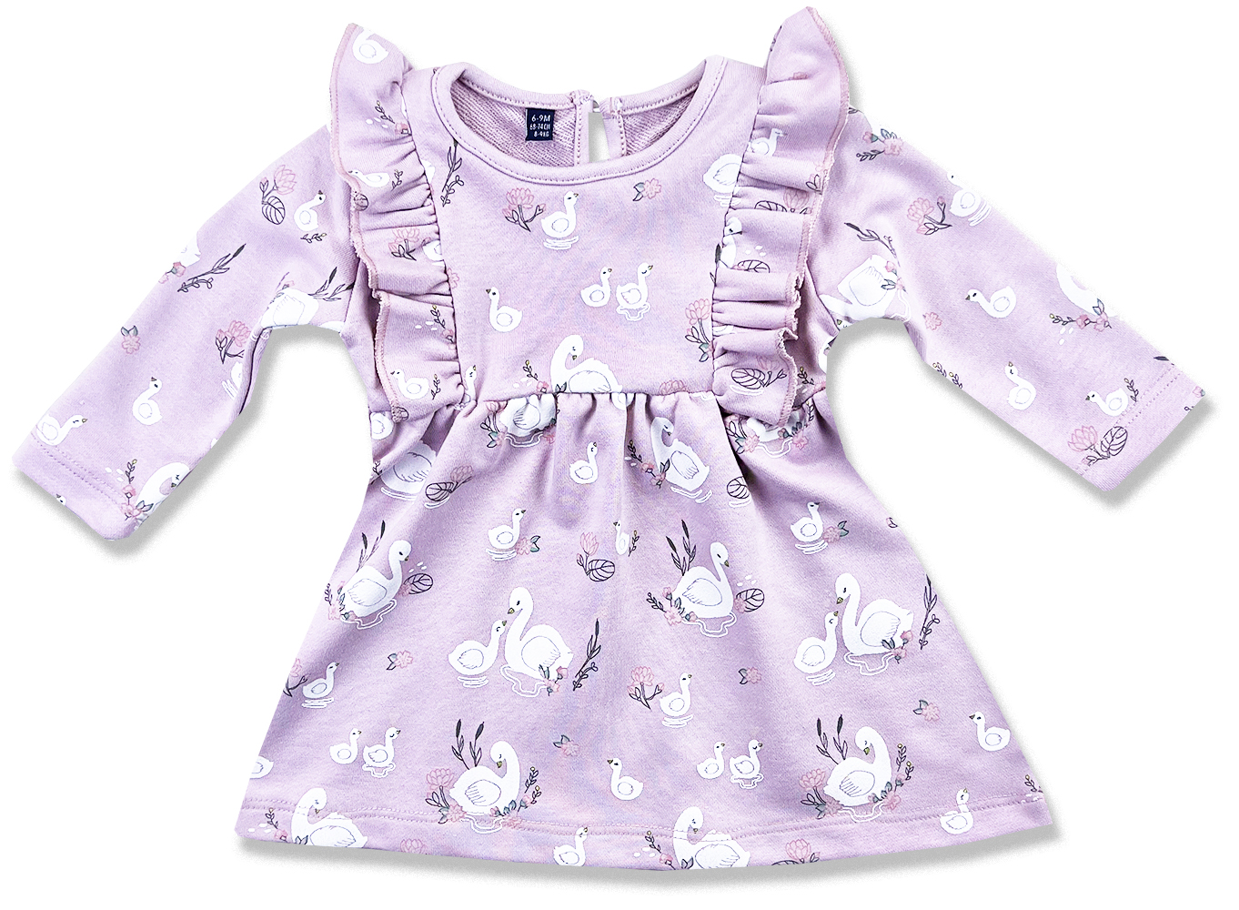 E-shop Miniworld Dievčenské šaty - Labuť, staroružové veľkosť: 74/80