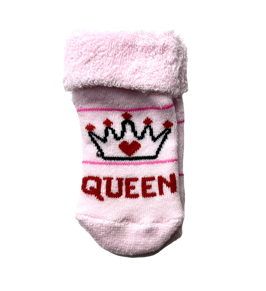 E-shop minidamla Novorodenecké ponožky- Queen, bledoružové