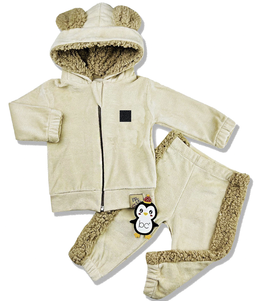 E-shop Baby Cool 2dielny teplý set- Macko cool, béžový veľkosť: 62 (2-4m)