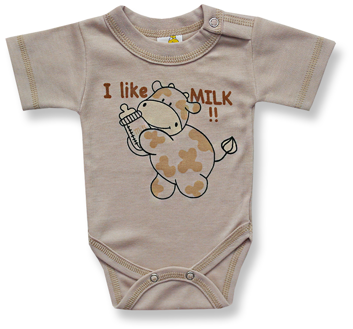 BABY´S WEAR Kojenecké body - krátky rukáv, Milk veľkosť: 68 (4-6m)