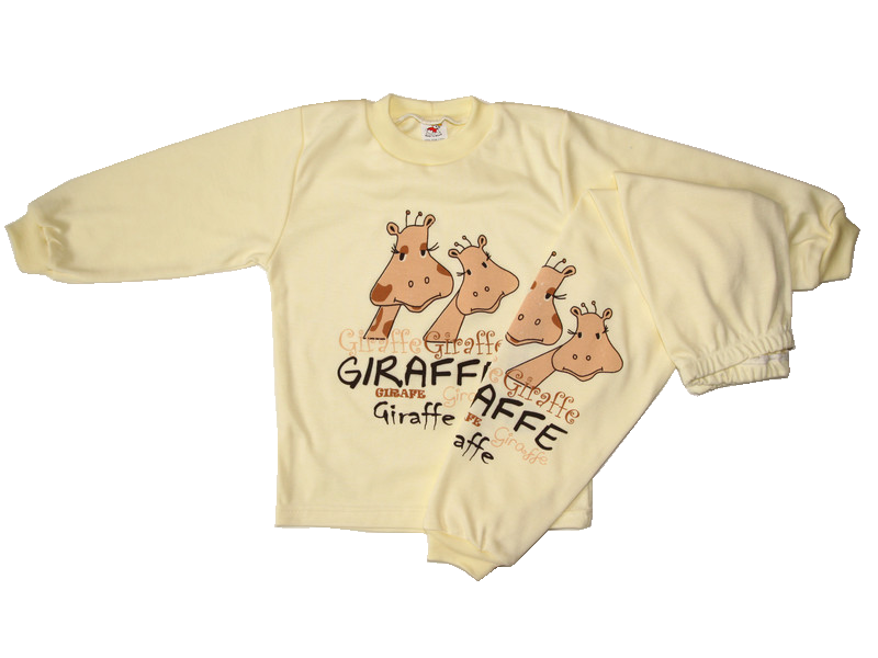 E-shop BABY´S WEAR Detské pyžamo - GIRAFFE, žlté veľkosť: 116 (6rokov)