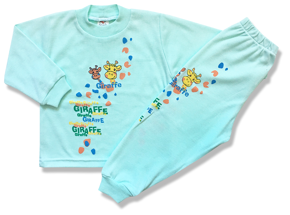 E-shop BABY´S WEAR Detské pyžamo – Giraffe, zelené veľkosť: 116 (6rokov)