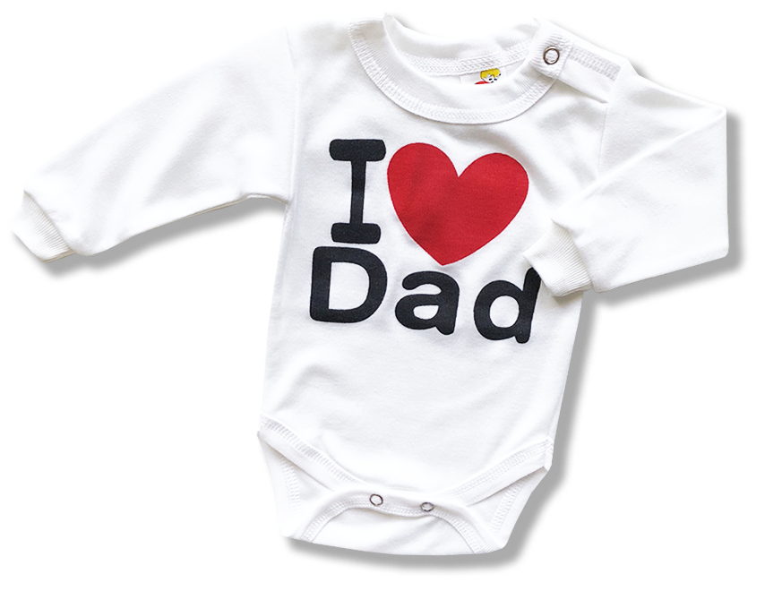 BABY´S WEAR Detské body - I love Dad veľkosť: 86 (12-18m)