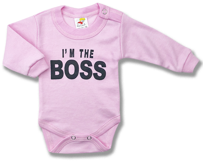 BABY´S WEAR Detské body - I\'M BOSS, ružové veľkosť: 86 (12-18m)