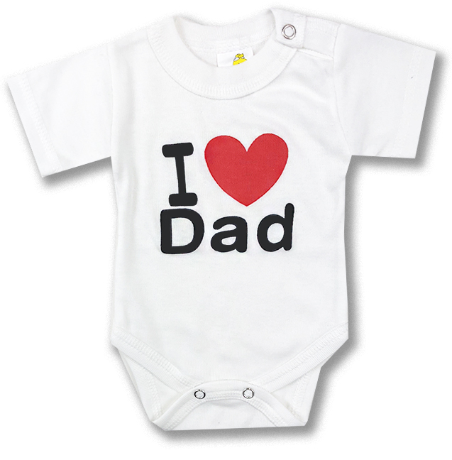 E-shop BABY´S WEAR Kojenecké body, krátky rukáv - Dad, biele
